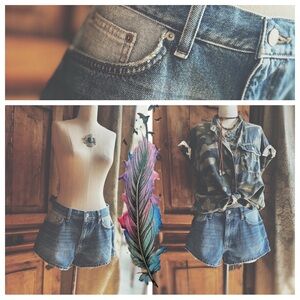 Shorts Denim High Rise Reworked Denim